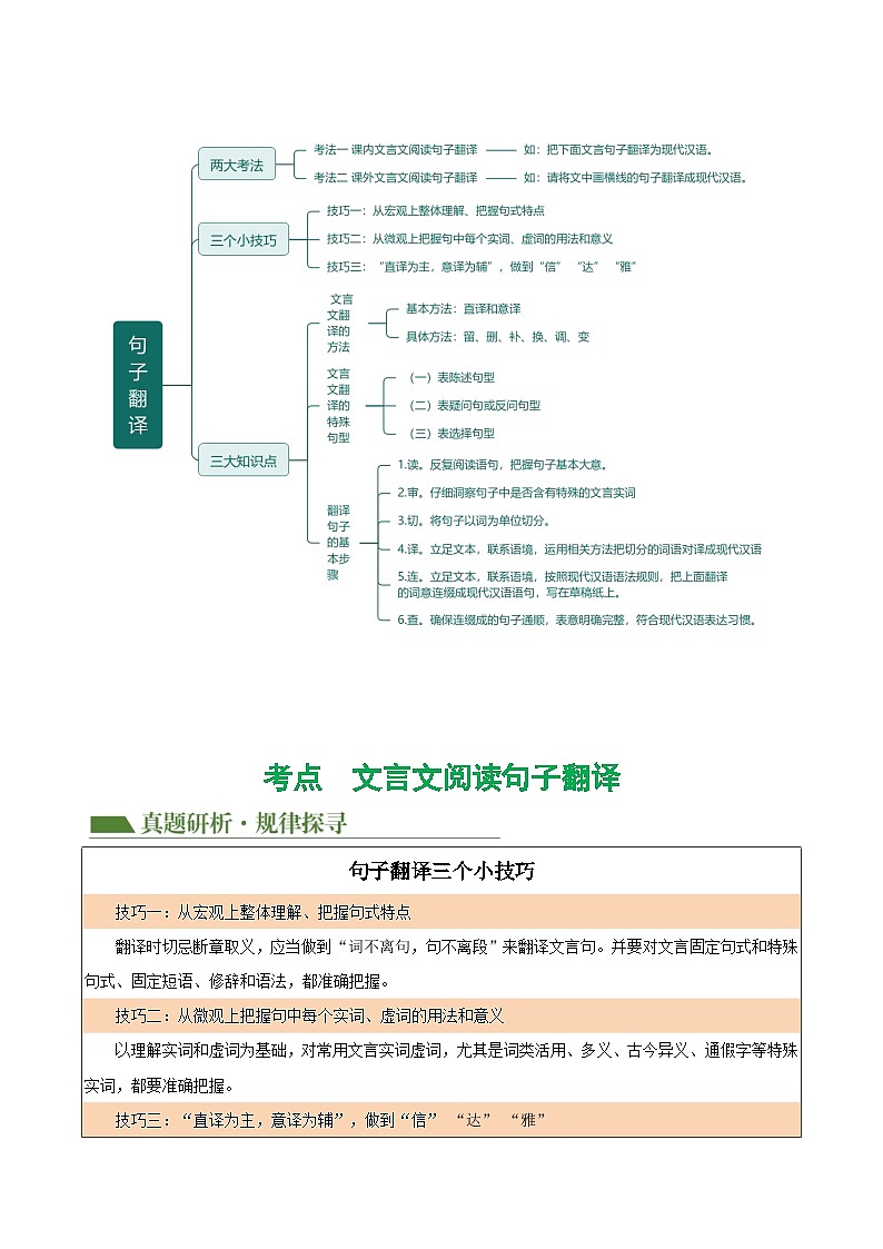 中考语文二轮复习专题10 句子翻译(讲练)(原卷版)第3页