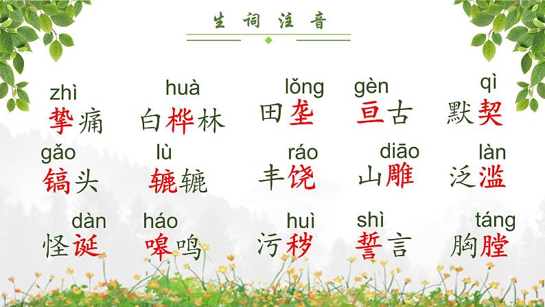 人教部编版初中语文七年级下册 《8.土地的誓言》课件第6页