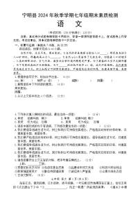广西壮族自治区崇左市宁明县2024-2025学年七年级上学期1月期末语文试题