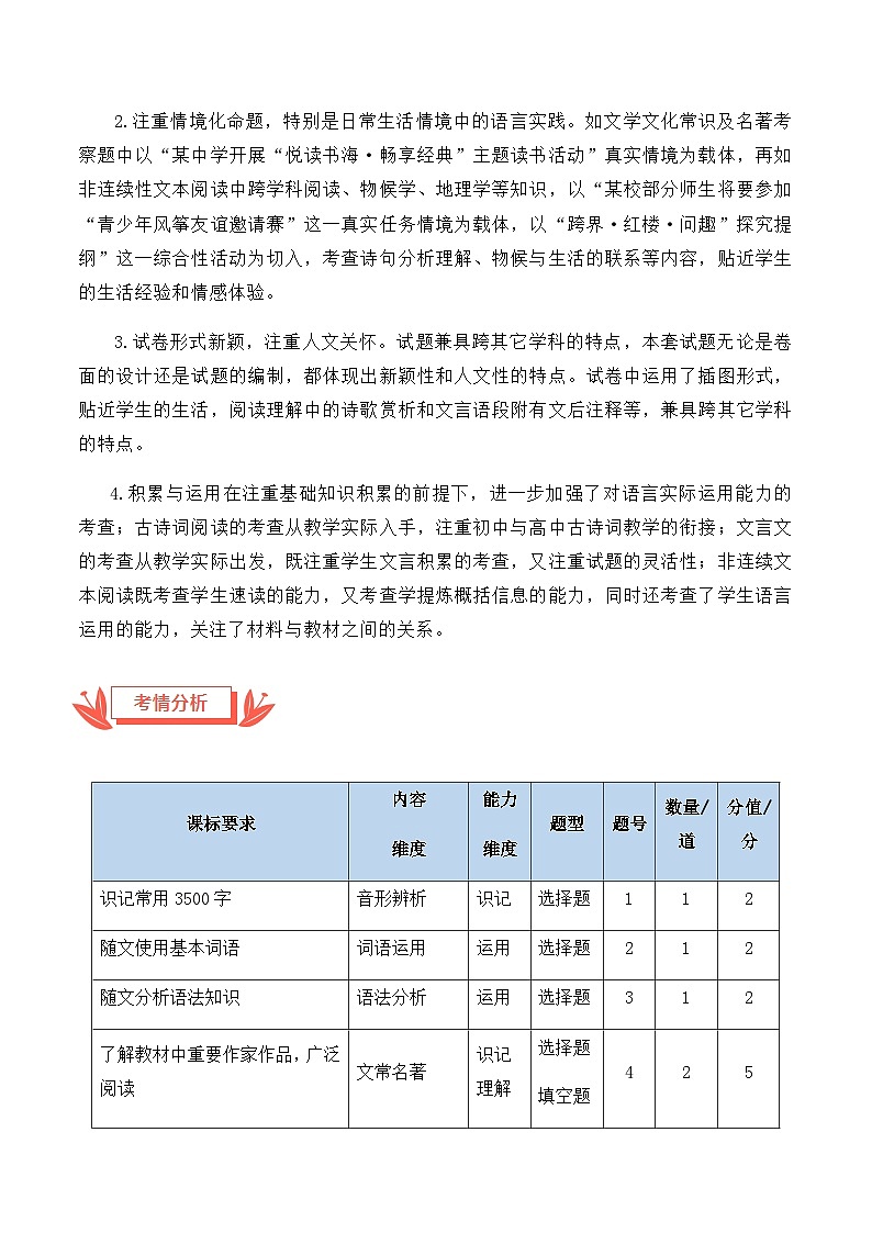 2024年中考语文真题完全解读(辽宁卷)第2页