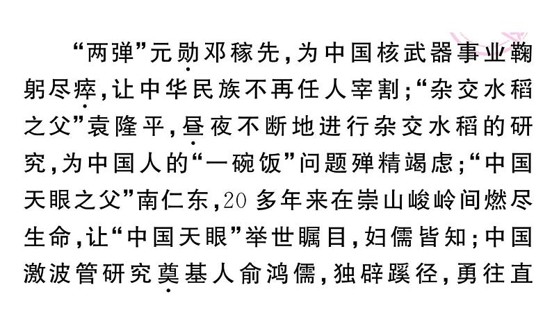 初中语文新人教部编版七年级下册第一单元1 邓稼先 作业课件(2025春)第3页