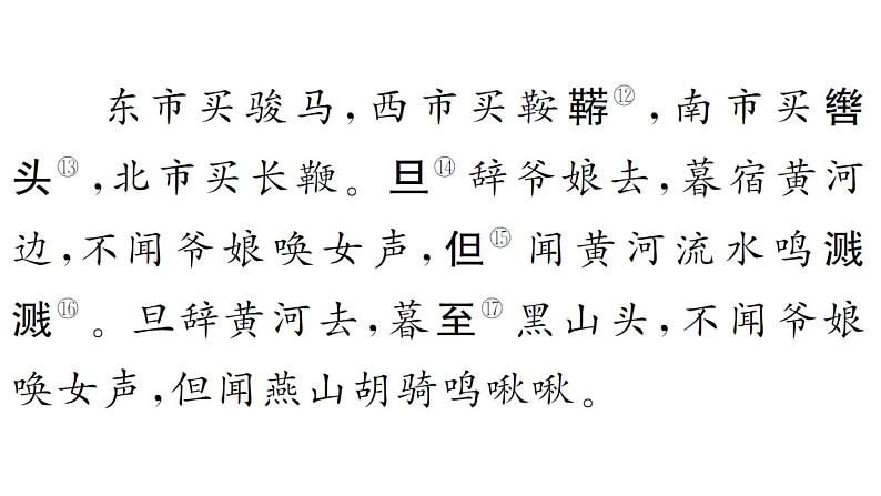 初中语文新人教部编版七年级下册古诗文二《木兰诗》 作业课件(2025春)第3页