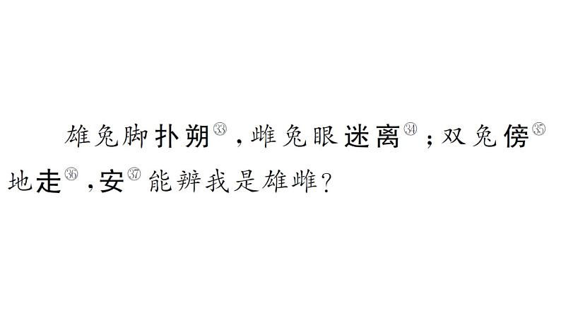 初中语文新人教部编版七年级下册古诗文二《木兰诗》 作业课件(2025春)第6页