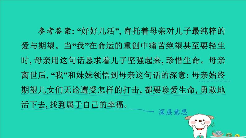 福建省2024中考语文阅读专题一文学类作品阅读考点6句段含义作用课堂讲本课件第6页