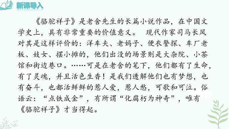 名著导读 骆驼祥子第1页
