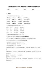 2024～2025学年山东省聊城市八年级上期末模拟语文试卷(含答案)