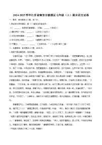 2024-2025学年江苏省南京市鼓楼区七年级（上）期末语文试卷（含详细答案解析）