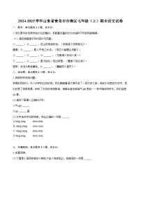 2024-2025学年山东省青岛市市南区七年级（上）期末语文试卷(含详细答案解析)