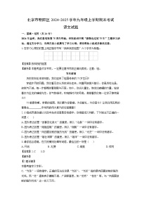 北京市朝阳区2024-2025学年九年级上学期期末考试语文试卷（解析版）