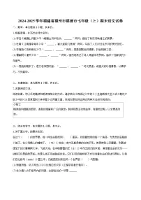 2024-2025学年福建省福州市福清市七年级(上)期末语文试卷(含详细答案解析)