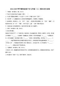 2024-2025学年青海省西宁市七年级（上）期末语文试卷（含详细答案解析）