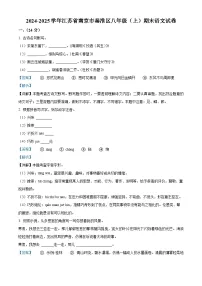 江苏省南京市秦淮区2024-2025学年八年级上学期期末语文试题（解析版）