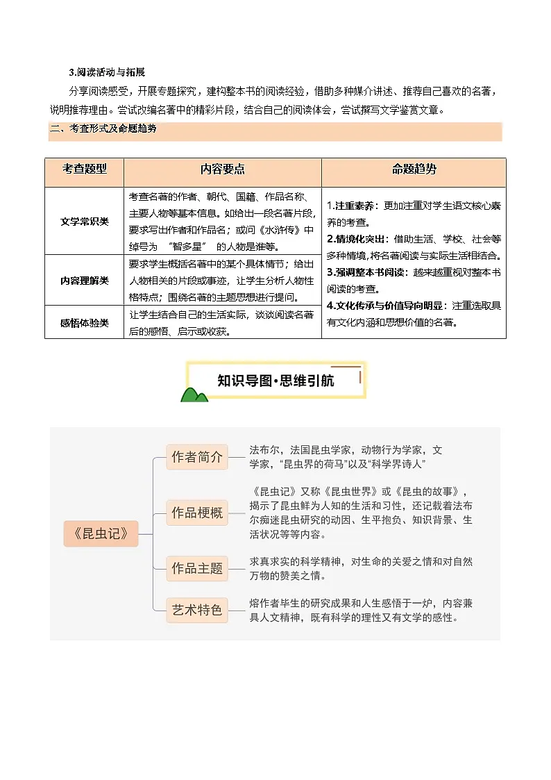 2025年中考语文一轮复习名著导读 第03讲 八年级名著梳理(讲义)(解析版)第2页