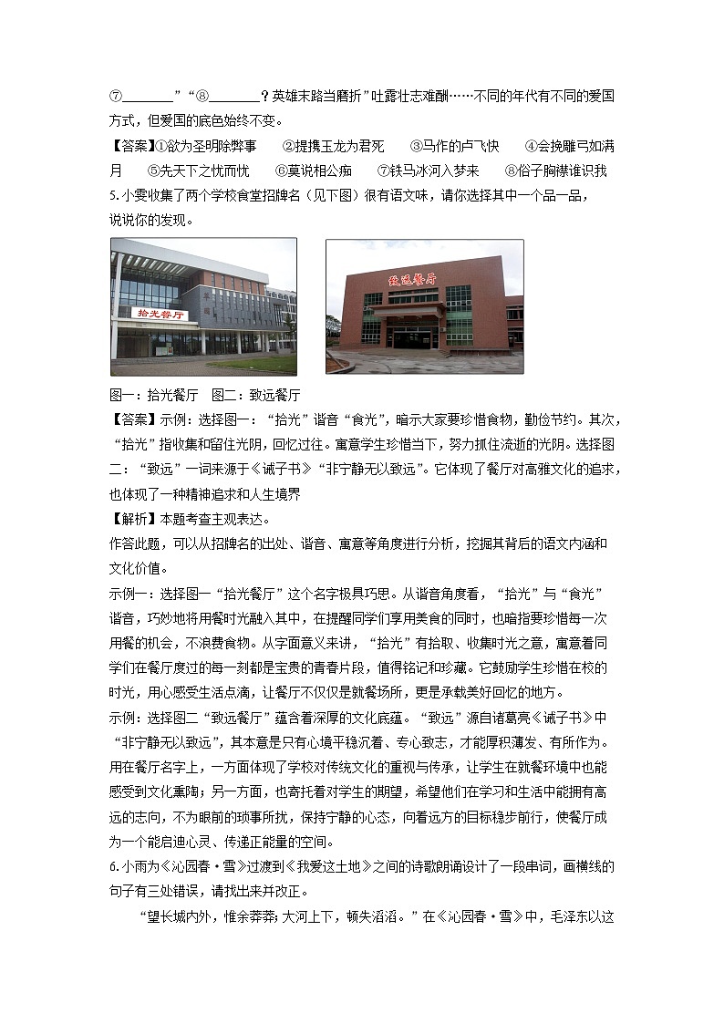 湖北省黄石市阳新县2024-2025学年九年级(上)期末考试语文试卷(解析版)第3页