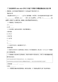 广东省深圳市2024-2025学年八年级下学期开学模拟测试 语文练习卷