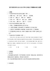 四川省宜宾市2024-2025学年七年级上学期期末语文试题