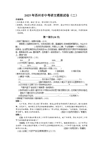 2025年统编版苏州市中考语文模拟试卷（二）