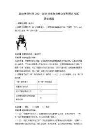 2024~2025学年湖北省随州市九年级上学期期末语文试卷（解析版）