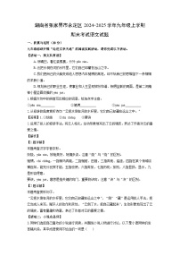 2024~2025学年湖南省张家界市永定区九年级上学期期末语文试卷（解析版）