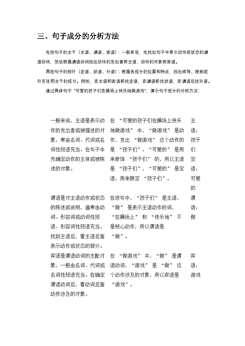 2025年中考语文一轮复习:句子成分复习提纲+两套强化测试题(含答案)第3页