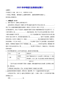 2025年中考语文全真模拟试卷（含答案解析）