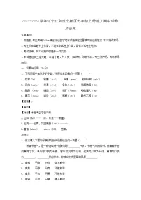 2023-2024学年辽宁沈阳沈北新区七年级上册语文期中试卷及答案