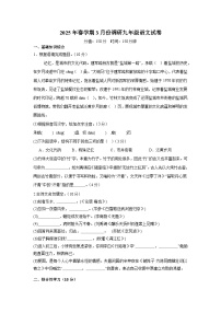 江蘇省鹽城市大豐區(qū)校聯(lián)考2024-2025學(xué)年九年級(jí)下學(xué)期3月月考 語文試題