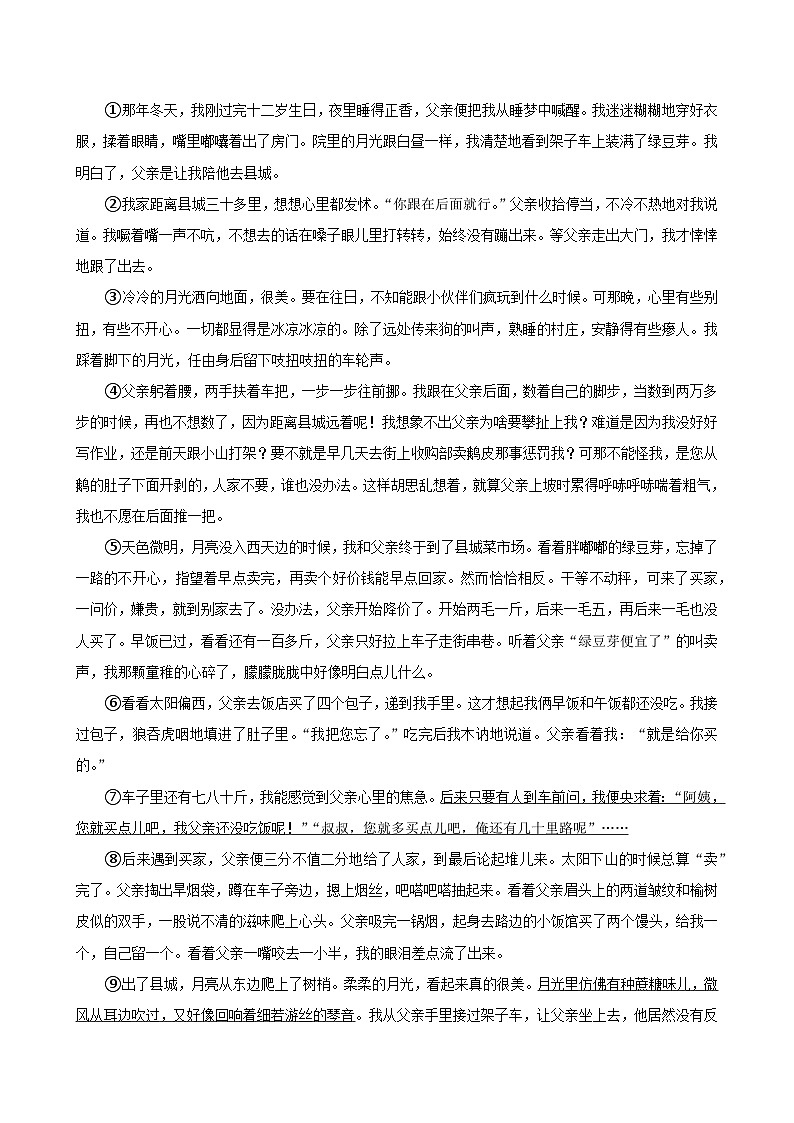 河南省三门峡市陕州区2024-2025学年八年级上学期期末考试语文试题第3页