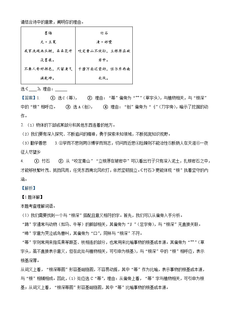 广西桂平市2024-2025学年七年级上学期期末语文试题(解析版)第3页