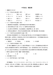 2025年四川省成都中考语文一模试卷含答案