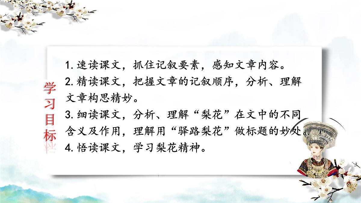 初中 语文 人教部编版(2024)七年级下册(2024) 第四单元14 驿路梨花 课件第3页
