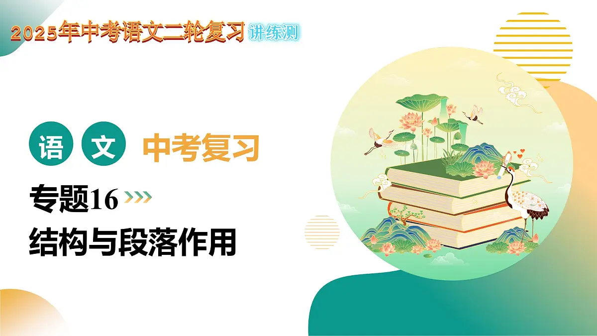 专题16 结构与段落作用(课件)2025年中考语文二轮复习讲练测(全国通用)第1页