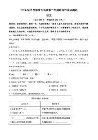 江苏省宿迁市沭阳县乡镇联考2024-2025学年九年级下学期3月月考语文试题（原卷版+解析版）
