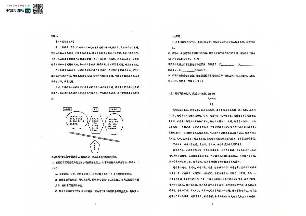 广东省江门市恩平市圣堂中学2024-2025学年八年级上学期第一次月考语文试题第3页