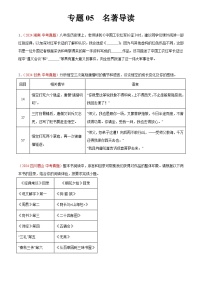 2024年中考语文真题分类汇编专题05 名著导读（第01期）（原卷版）