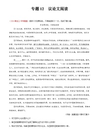 2024年中考语文真题分类汇编专题12 议论文阅读（第02期）（解析版）