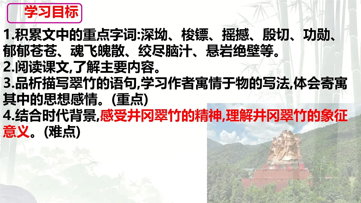 统编版语文七年级下册《18 井冈翠竹》教学课件第3页