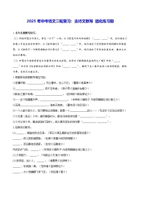 2025年中考语文二轮复习：古诗文默写 强化练习题（含答案解析）