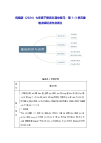 统编版(2024)七年级下册语文期中复习:第1~3单元重难点知识点考点讲义