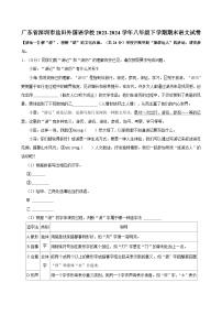 广东省深圳市盐田外国语学校2023-2024学年八年级下学期期末语文试卷