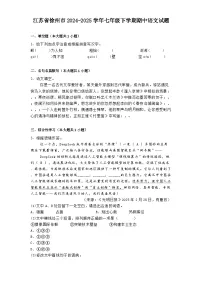 江苏省徐州市2024-2025学年七年级下学期期中语文试题（含答案）