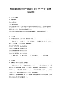 安徽省宣城市皖东南初中四校2024-2025学年八年级下学期期中语文试题（含答案）
