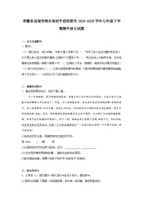 安徽省宣城市皖东南初中四校联考2024-2025学年七年级下学期期中语文试题(含答案)