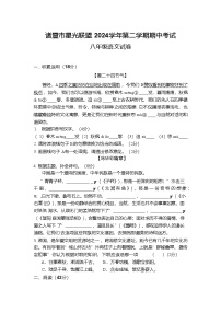 浙江省绍兴市诸暨市星光联盟2024-2025学年八年级下学期期中考试语文试卷(含答案)