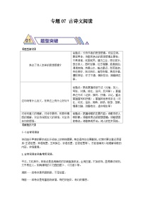 备战2025年中考语文二轮热点题型归纳讲义(江苏专用)专题07古诗文阅读(原卷版+解析)(练习)