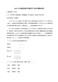 甘肃省陇南市武都区2024-2025学年九年级下学期4月期中语文试题