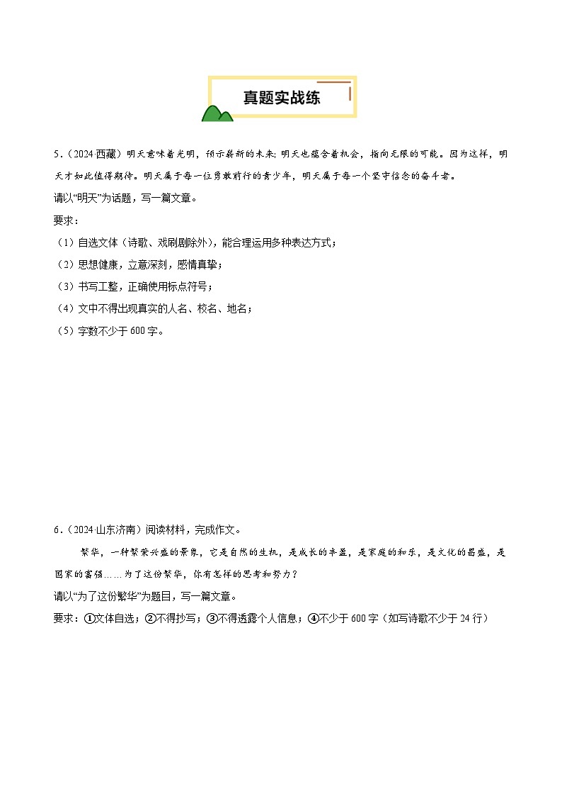 第04讲 景物描写(励志拼搏类)(试题)(原卷版)第3页
