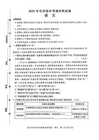 2025年湖南省长沙市长沙县中考一模语文试题（pdf版含解析）