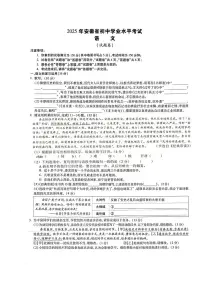 安徽省芜湖市部分学校2024-2025年下学期期中考试九年级语文试卷（PDF版，含答案）