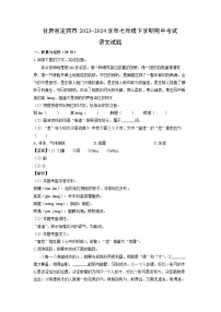 甘肃省定西市2023-2024学年七年级下学期期中考试语文试卷（解析版）
